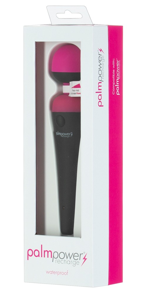 Palmpower Recharge Roz Vibrator Wand cu 2 Niveluri de Vibrație