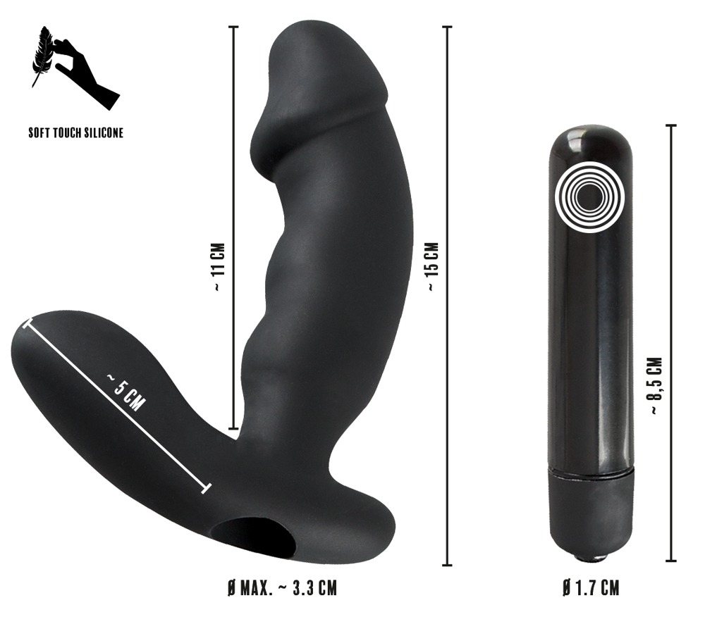 Rebel Cock-Shaped Vibrator 15 cm cu Stimulator pentru Perineu - imagine 5