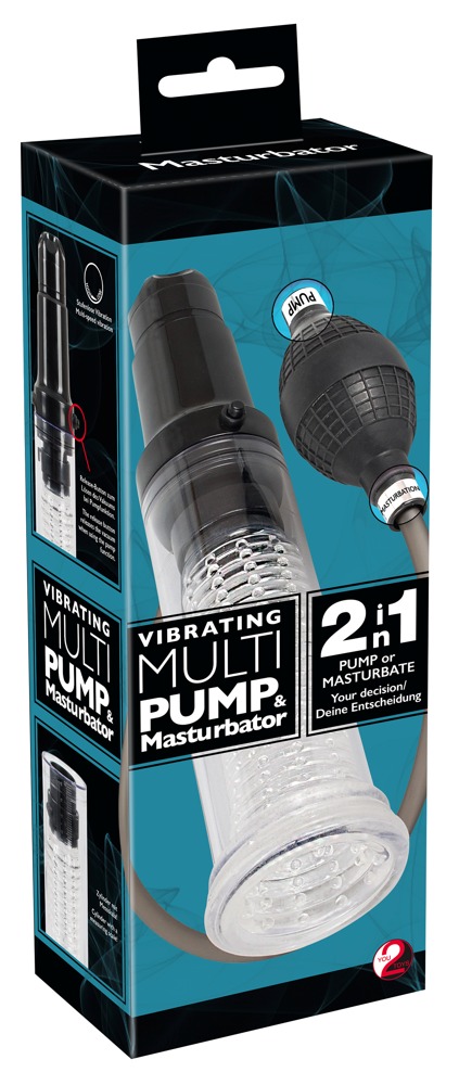 Vibrant Multi Pompă & Masturbator Penis 2 în 1 cu Vibrații