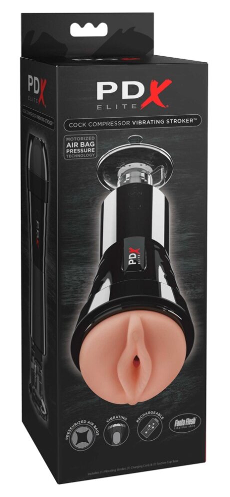 PDX Elite Cock Compressor Masturbator cu Aspirație și 10 Moduri de Vibrație
