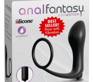 Ass-Gasm Cockring Vibrator cu Dop Anal și Vibrații Reîncărcabile