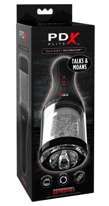 PDX Elite Talk Dirty Rotobator Masturbator Rotativ cu 7 Moduri și Ventuză