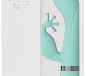 Pillow Talk Kinky Teal Vibrator Rabbit cu 2 Motoare și Cristal Swarovski
