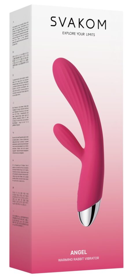 SVAKOM Angel Plum Roșu Vibrator rabbit cu încălzire 2 motoare și 7 moduri de vibrații