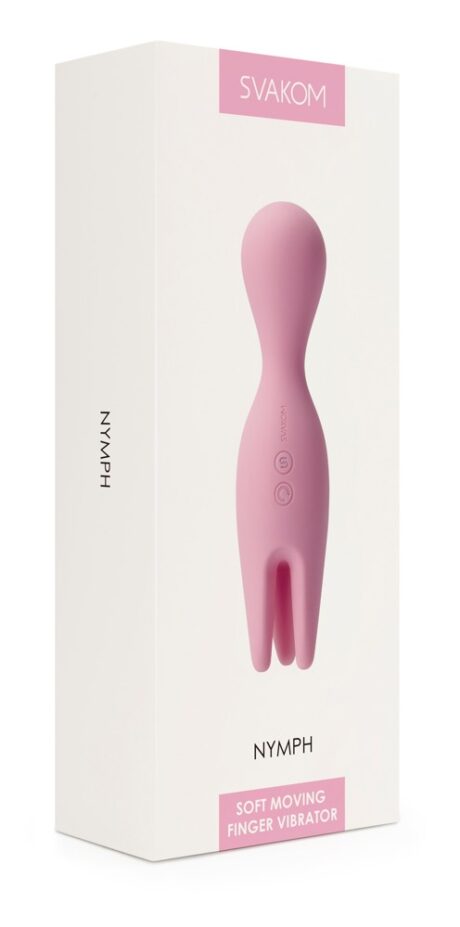 Nymph Pale Roz Vibrator clitoridian cu degete rotative și 5 moduri de vibrații
