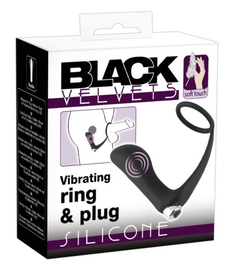 BV Vibrant Set Inel pentru Penis și Dop Anal Vibrator pentru Prostată, 10 Moduri