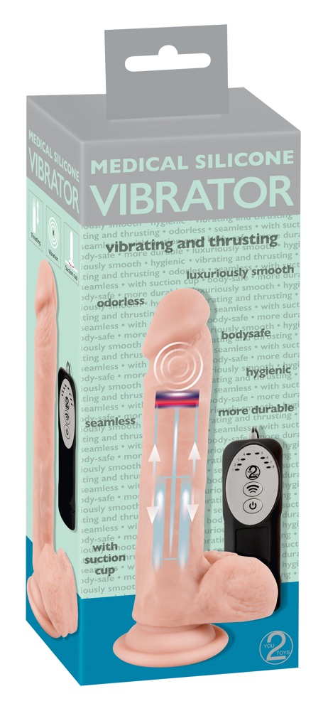 Medical Silicon Thrusting Vib Vibrator cu Mișcare de Împingere Rotație și Vibrații