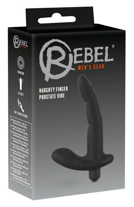 Stimulator Prostată Rebel Naughty Finger cu Mini Vibrator Detașabil