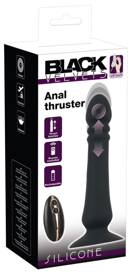 Vibrator Anal Black Velvets Anal Thruster cu Mișcare Thrusting și Telecomandă