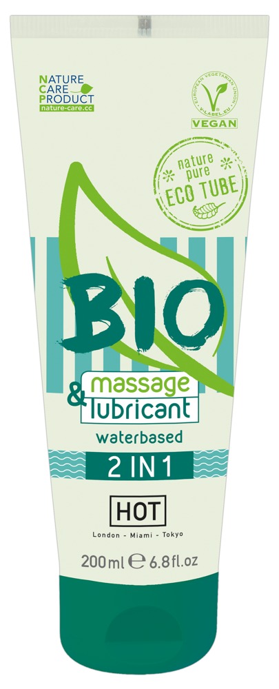Gel Lubrifiant și de Masaj HOT BIO 2în1 pe Bază de Apă – Organic și Vegan