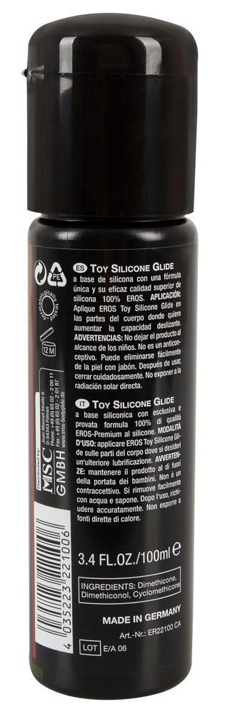 EROS Toy Glide Lubrifiant pe Bază de Silicon pentru Jucării Intime 100 ml - imagine 3