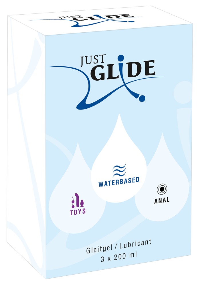 Just Glide Set Lubrifianți 3 x 200 ml Waterbased Anal Toys