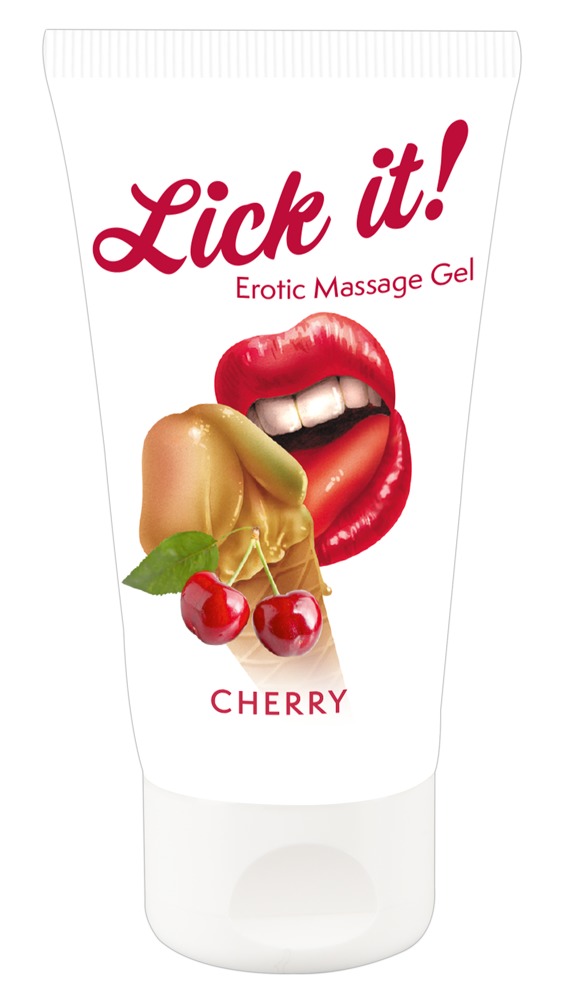 Lick It Wild Cherry Gel Comestibil pentru Masaj 50 ml