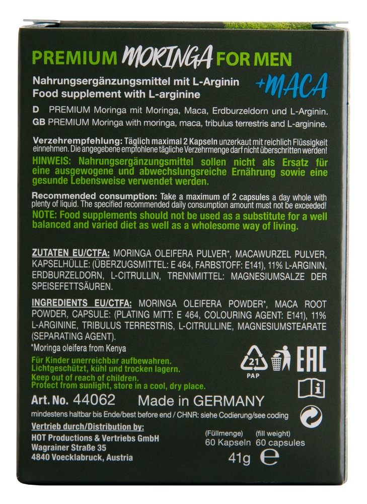HOT BIO Moringa Man Caps Supliment Alimentar pentru Bărbați 60 Capsule - imagine 6