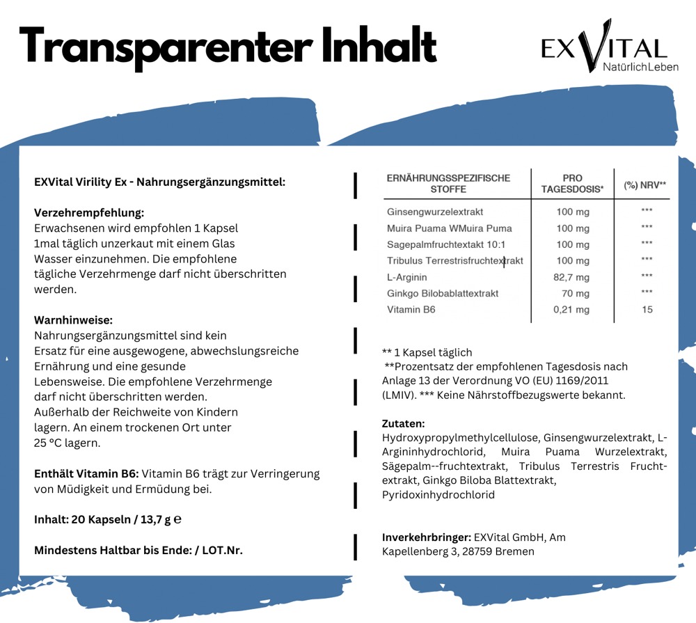 Virility Ex Supliment Alimentar pentru Bărbați 20 Capsule - imagine 8