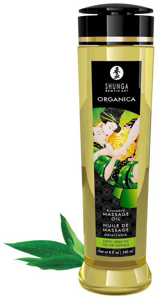 Shunga Organica Kissable Ulei de Masaj Green Tea Vegan 240 ml