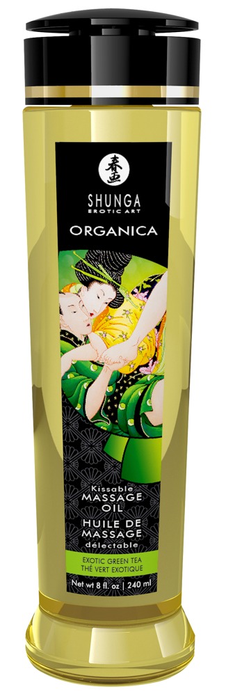 Shunga Organica Kissable Ulei de Masaj Green Tea Vegan 240 ml - imagine 2