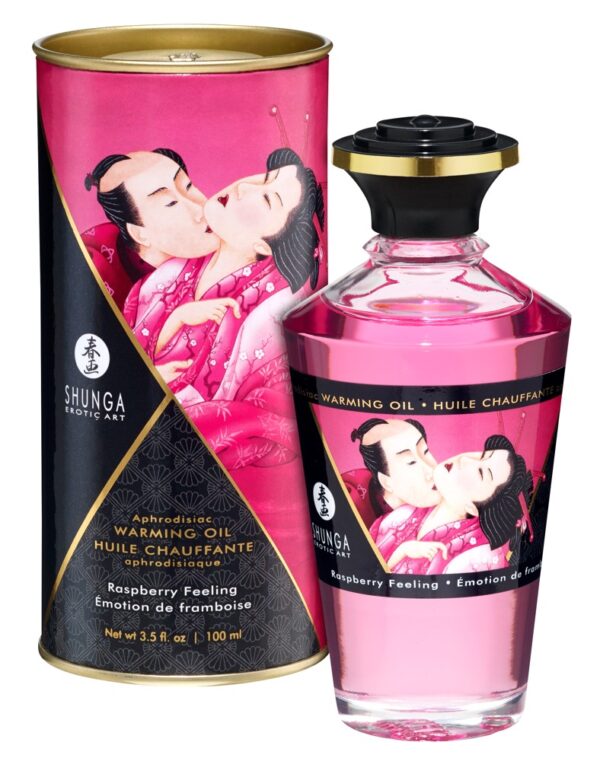 Shunga Raspberry Feeling Ulei de Masaj Afrodisiac cu Efect de Încălzire 100 ml