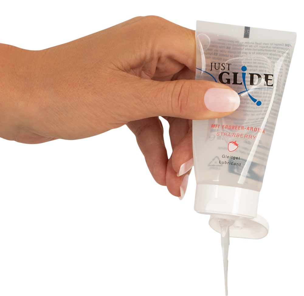 Just Glide Strawberry Lubrifiant pe Bază de Apă cu Aromă de Căpșuni - imagine 3
