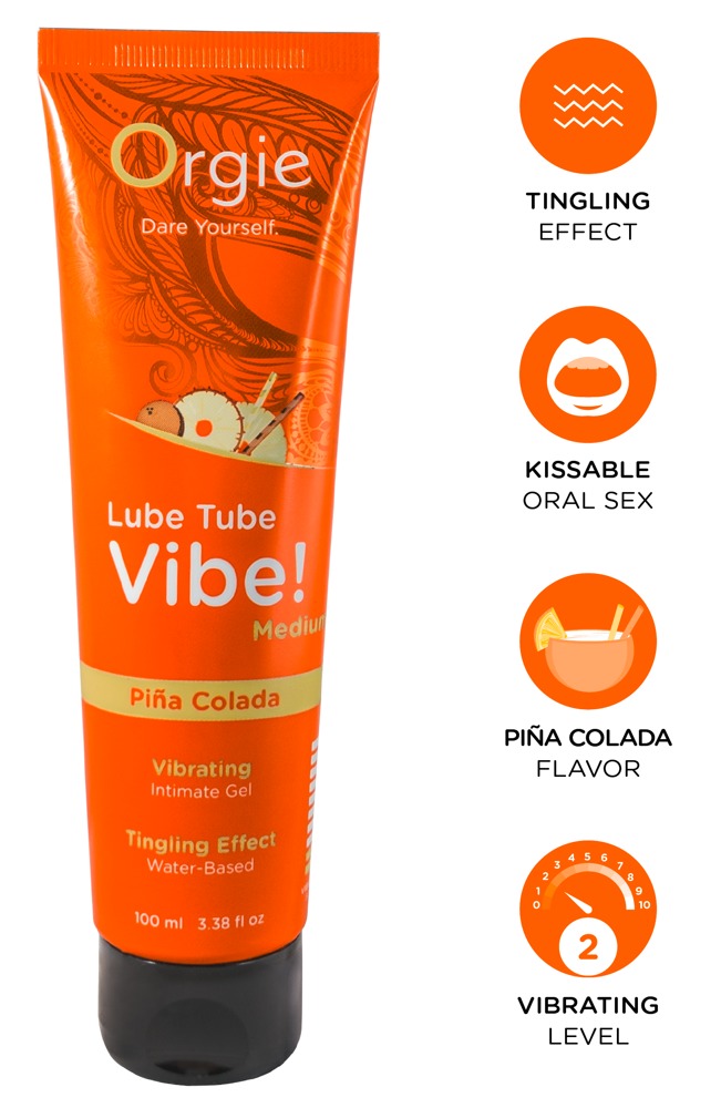 Orgie Tube Vibe Piña Colada Lubrifiant Intim Vibrant pe Bază de Apă 100 ml - imagine 2