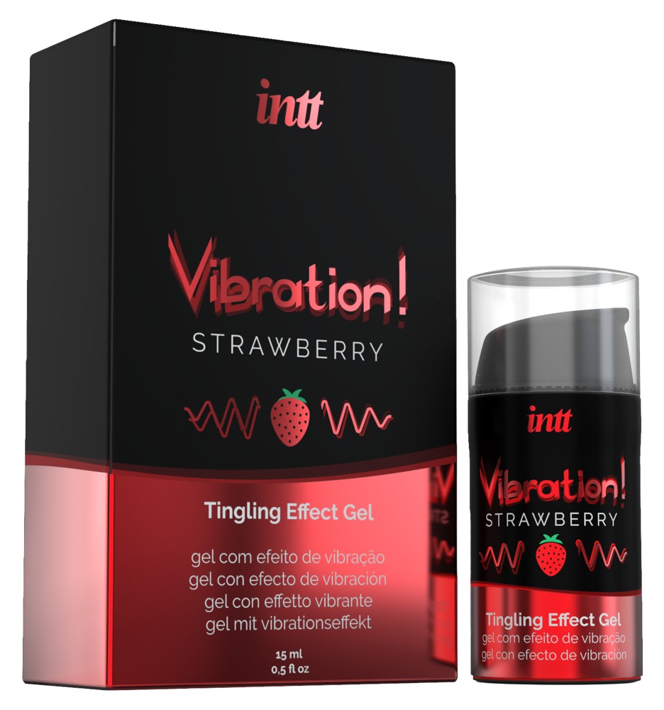 Vibrații! Strawberry intt Gel Intim cu Efect Vibrant și Încălzitor 15 ml - imagine 3