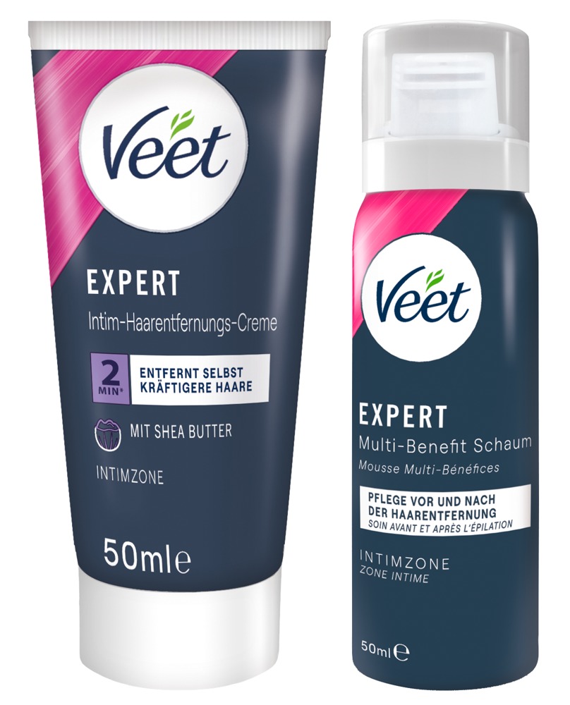 Veet EXPERT Set pentru Epilare Intimă cu Cremă și Spumă 2 x 50 ml - imagine 2