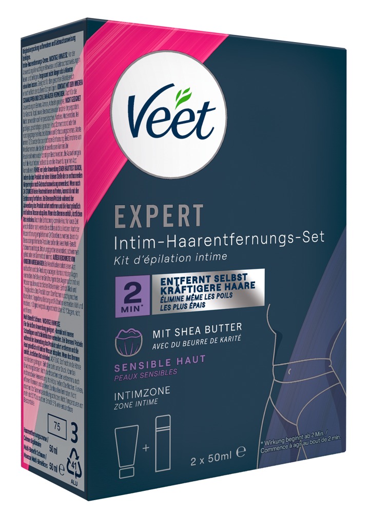 Veet EXPERT Set pentru Epilare Intimă cu Cremă și Spumă 2 x 50 ml