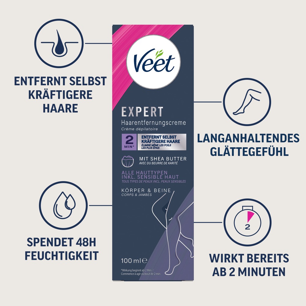 Veet EXPERT Body&Legs Cremă Depilatoare pentru Corp și Picioare 100 ml - imagine 5