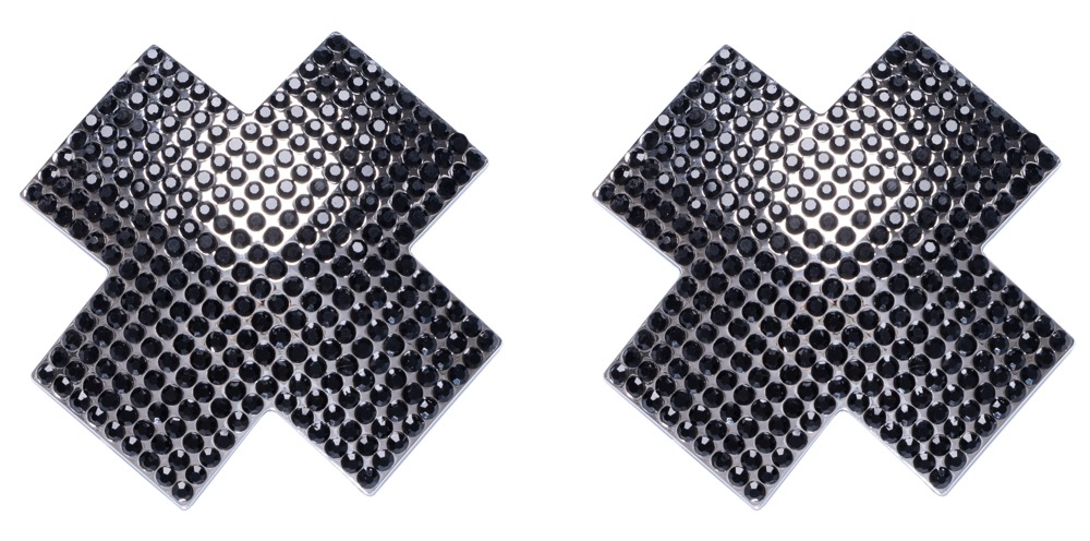 Nipple Bijuterii Cross Negru Cottelli Accesoires Autocolante pentru Sfârcuri - imagine 4
