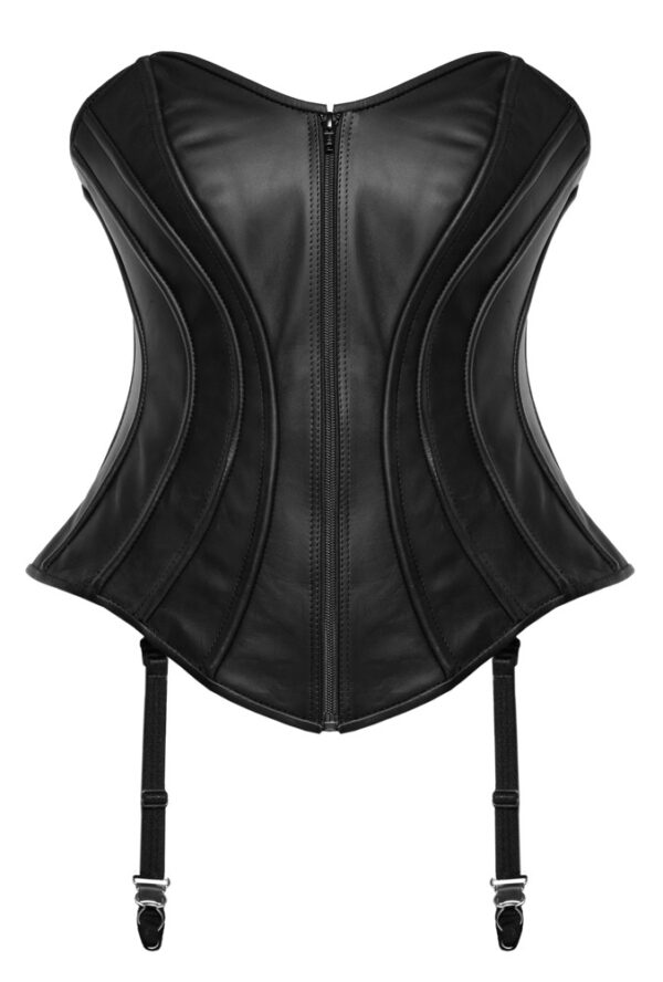 Corset din piele cu portjartiere detașabile - imagine 8