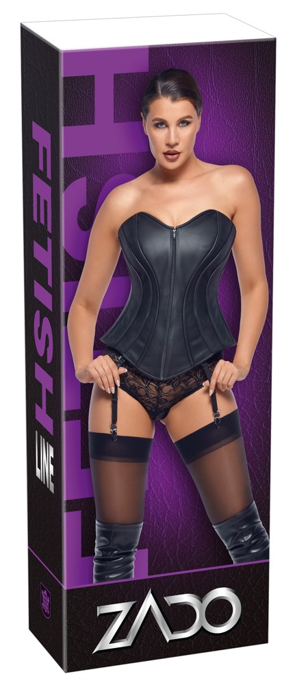 Corset din piele cu portjartiere detașabile