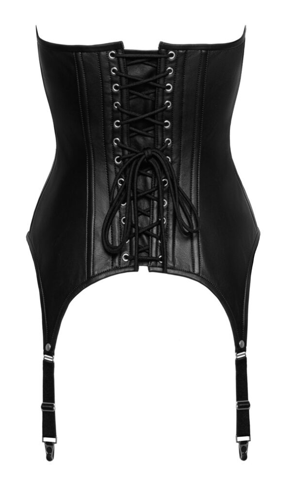 Corset din piele cu portjartier reglabil - imagine 6