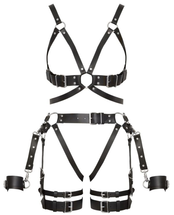 Set ham din piele cu cătușe și curele detașabile - imagine 8