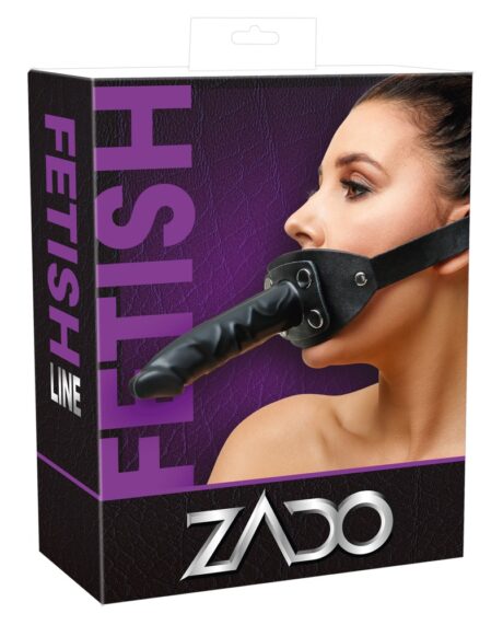 Căluș din piele cu gag din latex