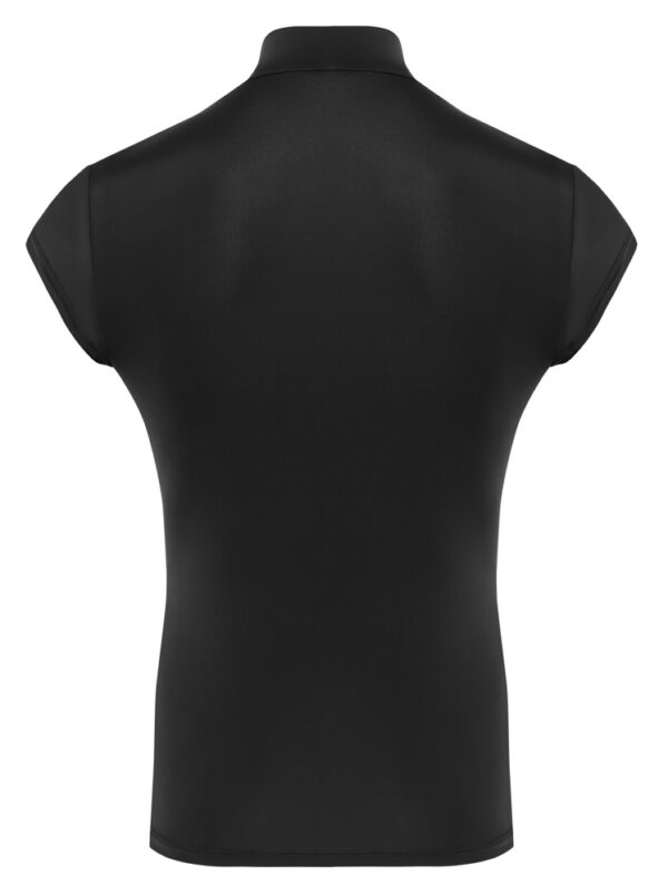 Cămașă pentru bărbați cu fermoar și inserții transparente culoare negru - imagine 7