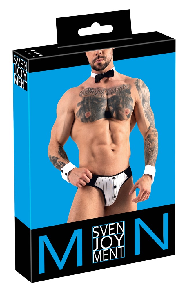 Svenjoyment Set Bărbați cu Jock Cătușe și Papion