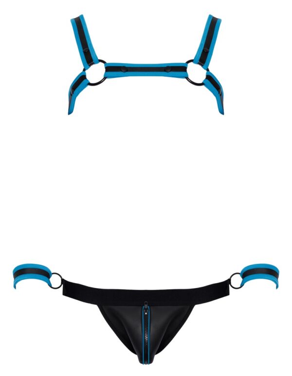 Svenjoyment BONDAGE Set Bărbați Negru Albastru cu Ham Jock și Cătușe - imagine 6