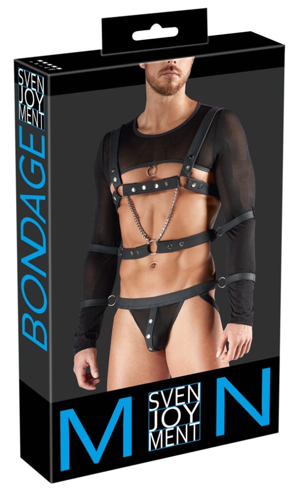 Svenjoyment BONDAGE Set pentru Bărbați cu Top Ham Jock și Cătușe