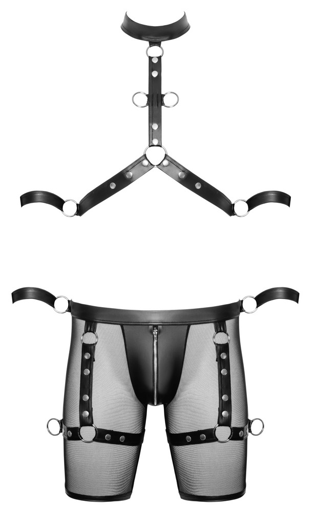 Svenjoyment BONDAGE Set Bărbați cu Ham Pantaloni și Cătușe - imagine 7