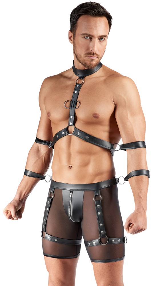 Svenjoyment BONDAGE Set Bărbați cu Ham Pantaloni și Cătușe - imagine 3