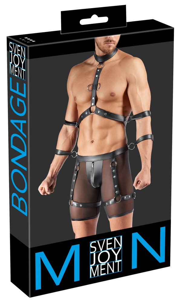 Svenjoyment BONDAGE Set Bărbați cu Ham Pantaloni și Cătușe
