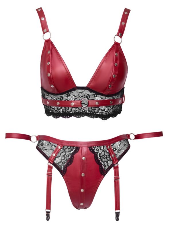 Cottelli BONDAGE Set Bralette și Slip cu Portjartier Bondage - imagine 6