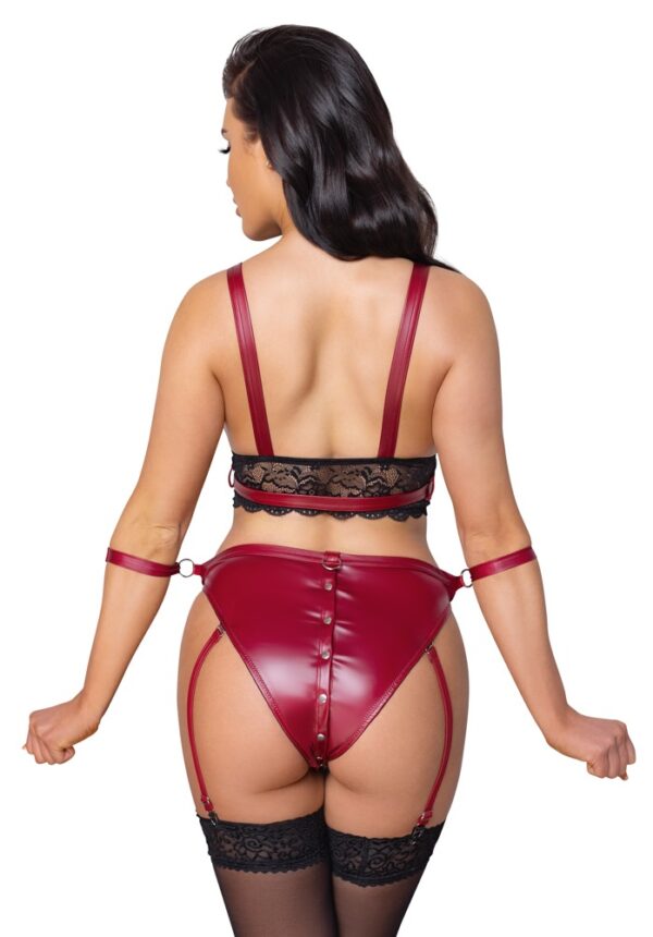 Cottelli BONDAGE Set Bralette și Slip cu Portjartier Bondage - imagine 4