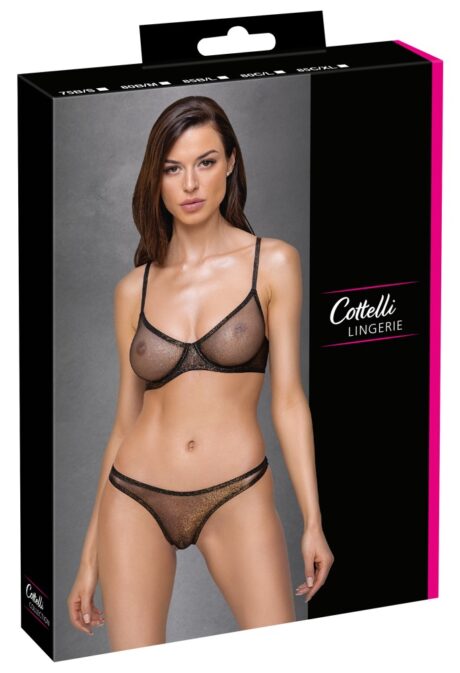 Cottelli LINGERIE Set Sutien Shaped și String cu Efect Shimmer