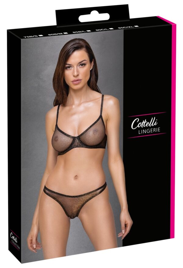 Cottelli LINGERIE Set Sutien Shaped și String cu Efect Shimmer