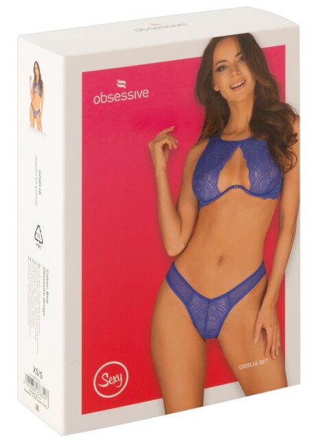 Obsessive Gisela Set Sutien și Chilot Albastru XS/S