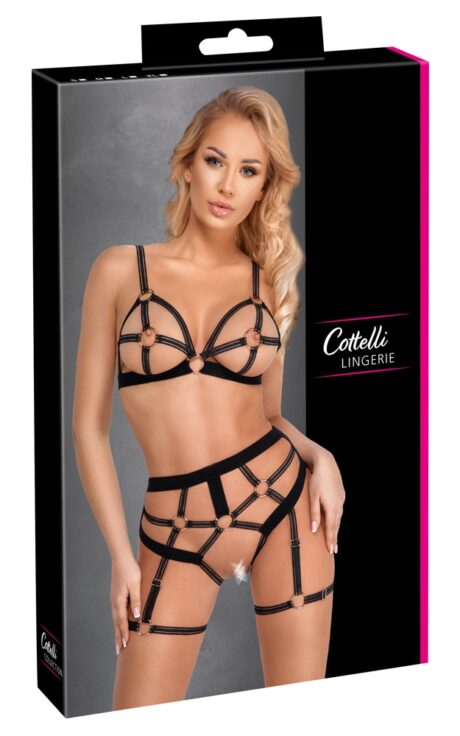 Cottelli LINGERIE Set Sutien Deschis și Tanga Deschis XL