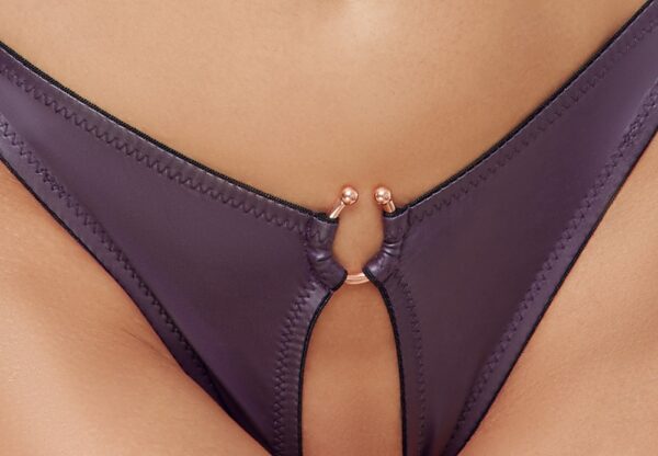Cottelli LINGERIE Sutien și Slip Decupat Mov Wet Look - imagine 6