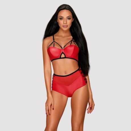 Set sutien și șort Obsessive Leatheria S/M