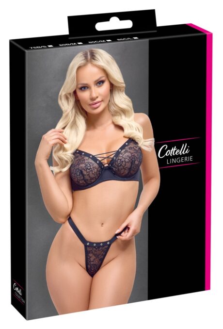 Set Sutien cu Balene și Tanga din Dantelă